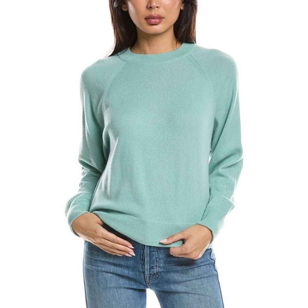 Forte Cashmere Womens Rib Trim 100% Cashmere Sweatshirt